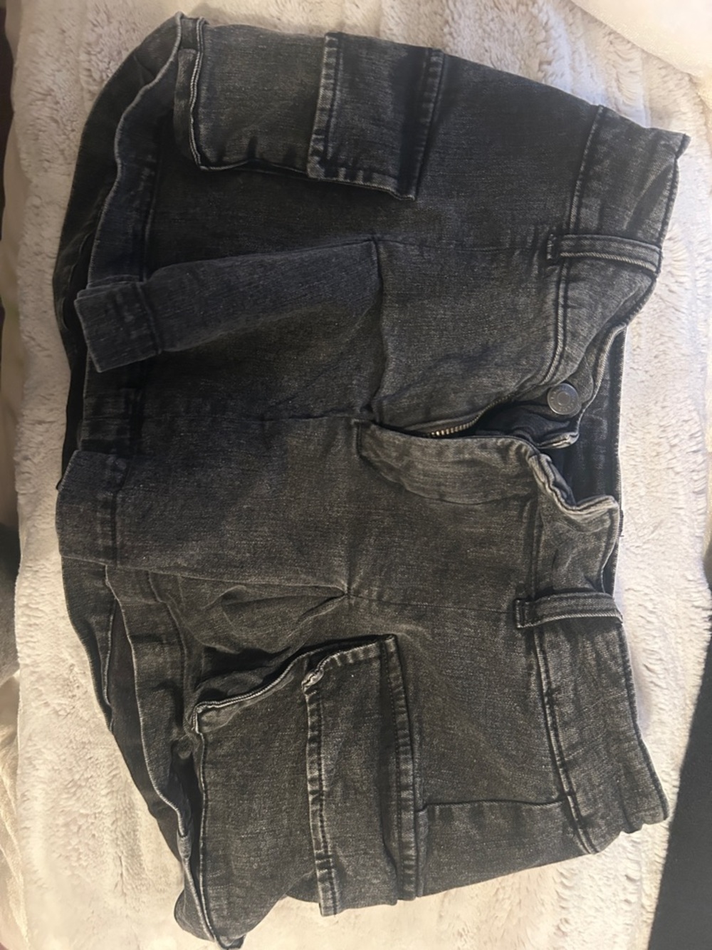 wild fable Black Washed Denim Mini Skirt